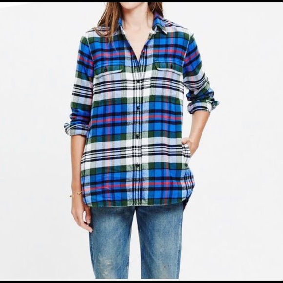 Madewell Tops - Madewell Exboyfriend Plaid Flannel Shirt XS